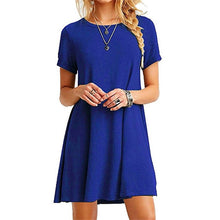 Load image into Gallery viewer, 2019 new fashion women's dress casual round neck short sleeves loose large Women dress belly fit casual woman estidos