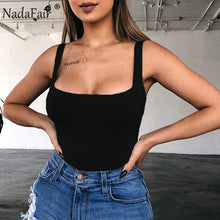 Load image into Gallery viewer, Nadafair Off Shoulder Sexy Bodysuits Women Square Collar Backless Summer Neon Bodysuit Tops Femme Bodycon Jumpsuits Short