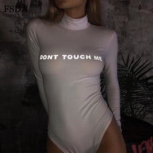 Load image into Gallery viewer, FSDA Turtleneck Autumn Reflective Bodysuit Long Sleeve Women Streetwear Overalls Casual Black White Orange Red Body Top Jumpsuit
