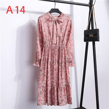 Load image into Gallery viewer, Cute Pink Dress 2019 Summer Women Dress Long sleeves Flower Print Boho Style Beach Chiffon Sundress Casual Shift Dresses Vestido