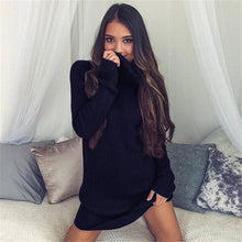 Load image into Gallery viewer, Women Autumn Winter V-Neck Long Sleeve Knit Bodycon Sweater Mini Dress Female Warm Party Dresses Ladies Clothing Femme Vestdiaos