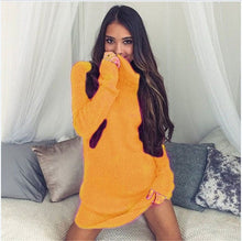 Load image into Gallery viewer, Women Autumn Winter V-Neck Long Sleeve Knit Bodycon Sweater Mini Dress Female Warm Party Dresses Ladies Clothing Femme Vestdiaos