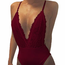 Load image into Gallery viewer, ZANZEA Summer Fashion Sexy Rompers Women Jumpsuit Deep V Neck Sleeveless Spaghetti Strap Backless Playsuits Lace Solid Bodysuits