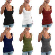Load image into Gallery viewer, Lingerie Women Ladies Summer Casual Solid Elastic Cotton U Neck Tank Sleeveless Slim Vest Tops S-5XL