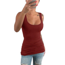 Load image into Gallery viewer, Lingerie Women Ladies Summer Casual Solid Elastic Cotton U Neck Tank Sleeveless Slim Vest Tops S-5XL
