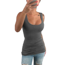 Load image into Gallery viewer, Lingerie Women Ladies Summer Casual Solid Elastic Cotton U Neck Tank Sleeveless Slim Vest Tops S-5XL