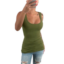 Load image into Gallery viewer, Lingerie Women Ladies Summer Casual Solid Elastic Cotton U Neck Tank Sleeveless Slim Vest Tops S-5XL