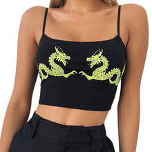 Load image into Gallery viewer, 2019 Women debardeur femme U Neck Fitness Casual Sexy Fashion Sleeveless Cropped Crop Tops Polyester Dragon Pattern vest