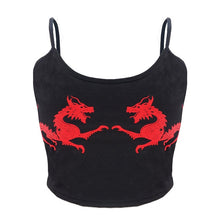 Load image into Gallery viewer, 2019 Women debardeur femme U Neck Fitness Casual Sexy Fashion Sleeveless Cropped Crop Tops Polyester Dragon Pattern vest
