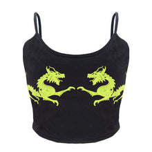 Load image into Gallery viewer, 2019 Women debardeur femme U Neck Fitness Casual Sexy Fashion Sleeveless Cropped Crop Tops Polyester Dragon Pattern vest