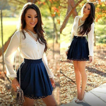 Load image into Gallery viewer, Fashion Women long sleeve Spring Autumn V Neck Bodycon Evening Party Short Mini Dress vestidos