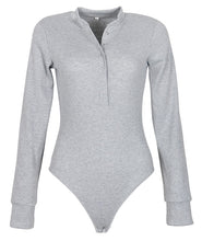 Load image into Gallery viewer, 2019 Autumn Women Sexy V Neck Knitted Bodysuit Long Sleeve Buttons Rompers Casual One-pieces Bodysuit Club Party Outfits PR446M