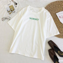 Load image into Gallery viewer, Vana Javeasen Casual Loose purple Tshirt Women Tops Letter T-shirts Printing Funny Tees T Shirt For Female Top Short Sleeve Tees