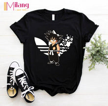 Load image into Gallery viewer, Women Goku DRAGON BALL Black T-shirts Female Short Sleeve Tees 2020 Summer Brand Harajuku Clothing Girl Tops