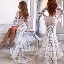 Load image into Gallery viewer, Luxury Gray Sequin Mermaid Long Dress Women 2019 Evening V Neck Sleeveless Bodycon Reflective Party Lace Dresses Vestidos