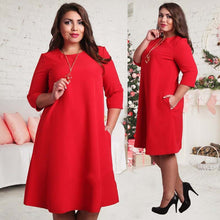 Load image into Gallery viewer, Fashion Women Dress Plus Size Dresses for Women 4xl 5xl 6xl  Autumn 3/4 Sleeve Party Dress Boho Beach Casual Loose Sundress