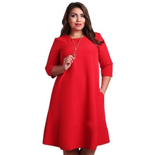 Load image into Gallery viewer, Fashion Women Dress Plus Size Dresses for Women 4xl 5xl 6xl  Autumn 3/4 Sleeve Party Dress Boho Beach Casual Loose Sundress