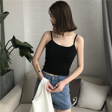Load image into Gallery viewer, Sexy Women Crop Top 2019 Summer Solid Color Elastic Camis Tank Tops Cropped Feminino Ladies Elastic Shirt Vest Camisole