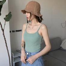 Load image into Gallery viewer, Sexy Women Crop Top 2019 Summer Solid Color Elastic Camis Tank Tops Cropped Feminino Ladies Elastic Shirt Vest Camisole