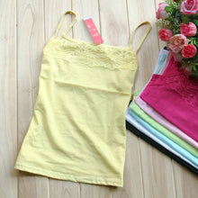 Load image into Gallery viewer, 1Pc Women Tee Lace Top Casual Solid Summer New Sleeveless Female T-Shirt Sexy Fashion Cute Pink Color Soft Tank Top Hot Sale