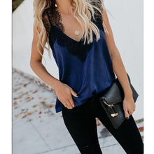 Load image into Gallery viewer, Women Tank Top  Loose Fit   Lace Casual Plain Sleeveless Camisole Vest  Summer V Neck  Tops Fashion Tank Tops