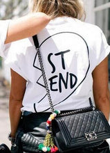 Load image into Gallery viewer, 2018 New Summer Best Friends T Shirt Print Letter BE FRI ST END Women T-shirt Fashion Short Sleeve Women Clothing White Black