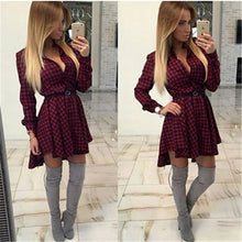 Load image into Gallery viewer, 2019 New Dress female Sweet wave point dress Fashion Short dresses Autumn Long Sleeve Shirt Dresses for women