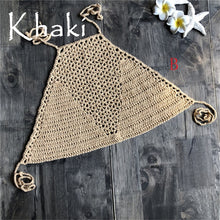 Load image into Gallery viewer, 1 PC Women's Crochet Crop Top Beachwear Sexy Hot Hollow Out Lace Bralette Knitting Handmade Y Tops Fitness Cropped Renda