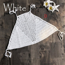 Load image into Gallery viewer, 1 PC Women's Crochet Crop Top Beachwear Sexy Hot Hollow Out Lace Bralette Knitting Handmade Y Tops Fitness Cropped Renda