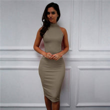 Load image into Gallery viewer, Summer Women Sexy Dress Elegant Party Night Club Elegant Dresses Halter Neck Sleeveless Sheath Bodycon Dress Black