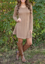 Load image into Gallery viewer, New 2019 Women Dresses Long Sleeve Mini A-Line Knitted Sweaters Dresses Autumn Winter Casual O-Neck Sweaters Dress