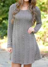 Load image into Gallery viewer, New 2019 Women Dresses Long Sleeve Mini A-Line Knitted Sweaters Dresses Autumn Winter Casual O-Neck Sweaters Dress