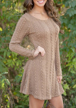 Load image into Gallery viewer, New 2019 Women Dresses Long Sleeve Mini A-Line Knitted Sweaters Dresses Autumn Winter Casual O-Neck Sweaters Dress