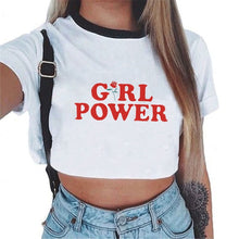 Load image into Gallery viewer, 2019 Summer Crop Top T Shirts Women Harajuku Kawaii Mouse Shy Expression Printed Tees Shirt Femme Tops Streetwear Women's Shirts