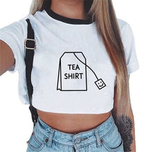 Load image into Gallery viewer, 2019 Summer Crop Top T Shirts Women Harajuku Kawaii Mouse Shy Expression Printed Tees Shirt Femme Tops Streetwear Women's Shirts