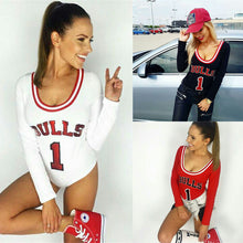 Load image into Gallery viewer, Hirigin Sexy Women Romper Women Bodysuit 2018 Slim Long Sleeve BULLS Stretch Bodysuit Playsuit Leotard Top V-neck One Piece Suit
