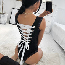 Load image into Gallery viewer, One-Piece Jumpsuit Sexy Sweet Back With Solid Color Bodysuit Elegant Sleeveless Body Female Back Hollow Sexy Strap Women's Suit
